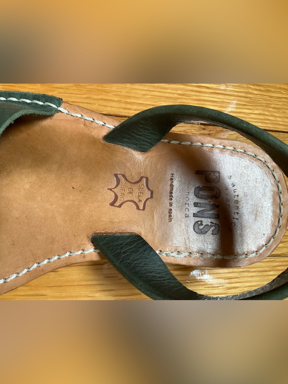 PONS Avarcas Green Back Strap Open Toe Sandal - 37 - Picture 5 of 8